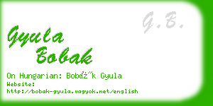 gyula bobak business card